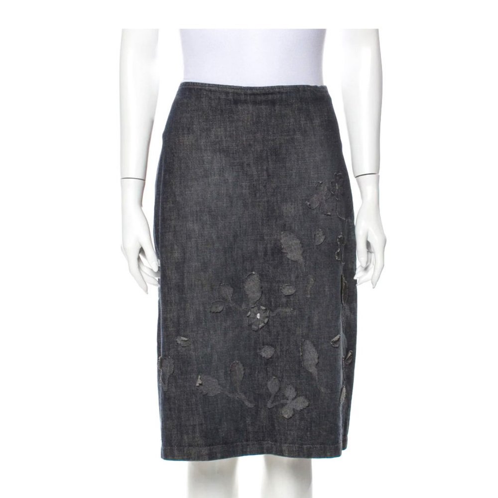 Fendi embellished denim skirt